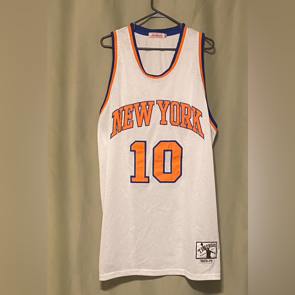 New York Walt Frazier 10 1972-73  Blacktop Edition Knicks Throwback Jersey 2XL